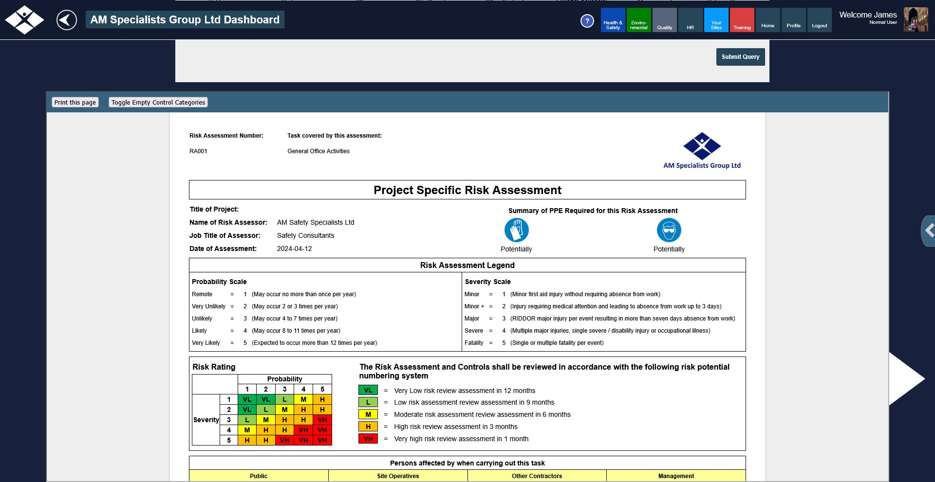 Risk Assessment